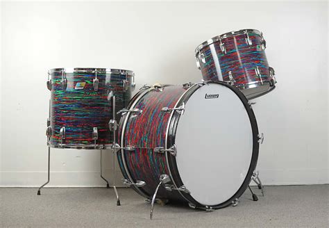 1970s Ludwig Psychedelic Red Drum Set Reverb