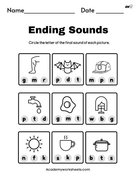 The Ultimate Ending Sounds Worksheets Free Academy Worksheets