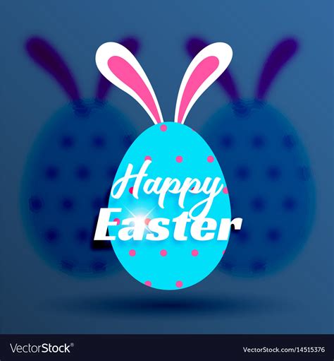 Cute Happy Easter Lettering With Bunny Ears Vector Image