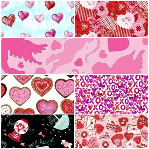 Valentines Hearts Cookies Hugs Kisses Cupid Cotton Fabrics