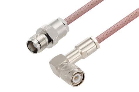 Tnc Male Right Angle To Tnc Female Cable 36 Inch Length Using Rg142 Coax