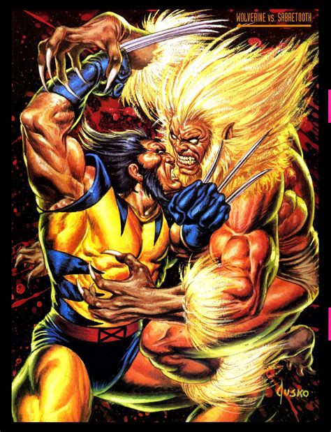 Wolverine Vs Sabretooth By Joe Jusko Wolverine Artwork Marvel Comics Artwork Wolverine Art