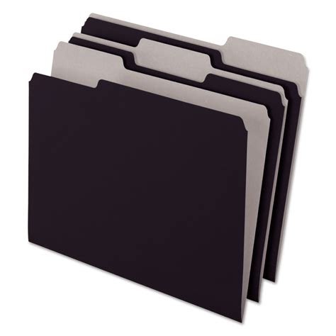 Pendaflex Interior File Folders, 1/3-Cut Tabs: Assorted, Letter Size, Black/Gray, 100/Box ...