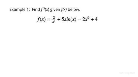 Using F N X To Denote The Nth Derivative Of Y F X Calculus