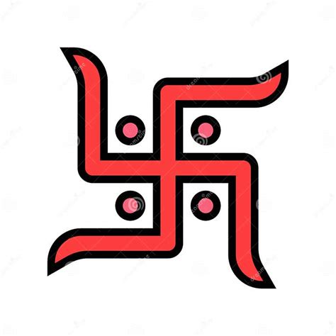 Swastika Hinduism Color Icon Vector Illustration Stock Illustration ...