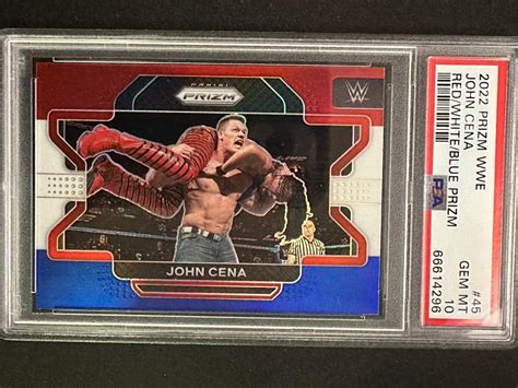 John Cena 2022 Prizm WWE 45 Red White Blue PSA 10 Price Guide Sports