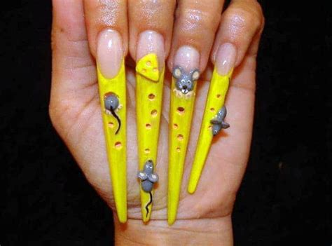 9 Sweet And Attractive Swiss Cheese Nails Art Design Inspiration