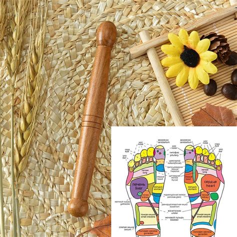 Acupuncture Reflexology Massager Wooden Foot Body Massager Stick