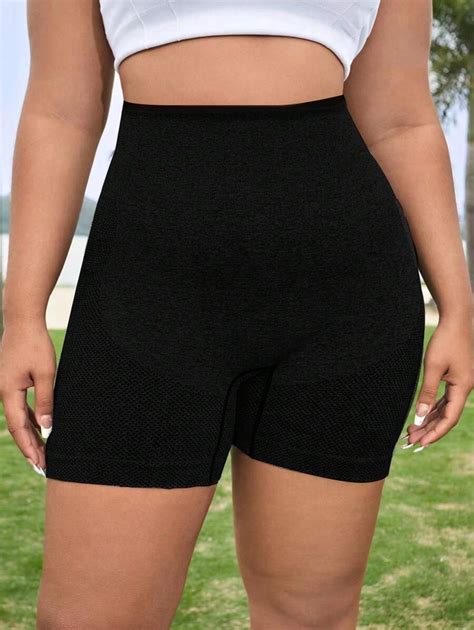 Yoga Basic Plus Wide Waistband Sports Shorts Legging Shorts Shein Usa