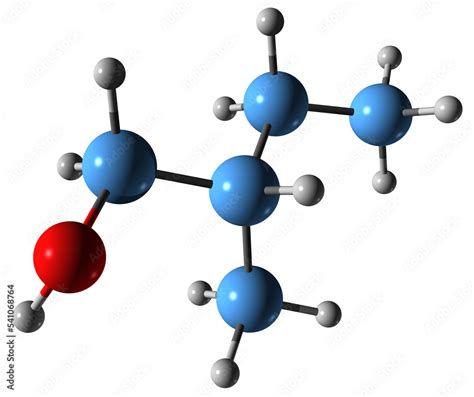 3d Image Of Amyl Alcohol Skeletal Formula Molecular Chemical