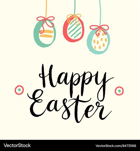 Happy Easter Cards With Eggs And Font Royalty Free Vector