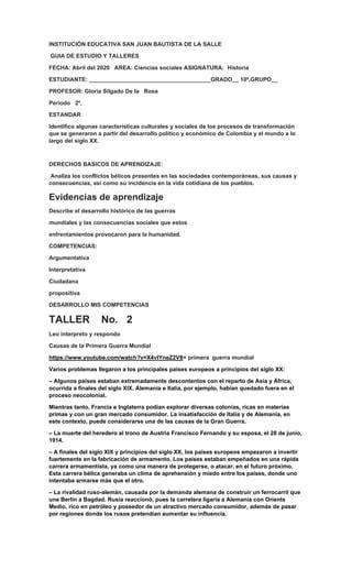 Taller 1 A Guerra M 10o 2o P PDF