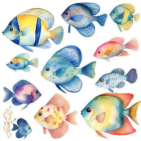 Tropical Fish Clipart Watercolor Tropical Fish Clipart Premade Clipart