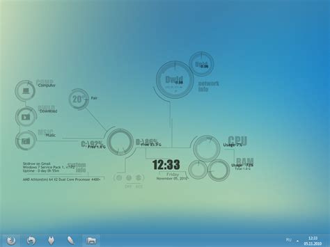 Simple Circle Meter Variants Windows 7 Rainmeter Skin