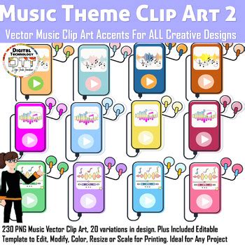 Music Clip Art 2, Media Vector Clip Art, Music Vector Icons, Teacher ...