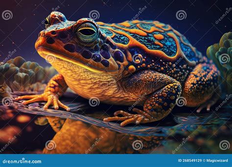 Colourful Frog Underwater with Vibrant Colors Stock Illustration - Illustration of aquarium ...