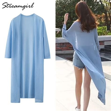 Streamgirl C Rdigan De Punto Largo De Mujer Blanco Cardigans Para