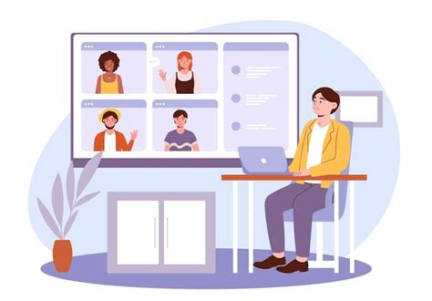 Premium Vector Virtual Meeting Concept