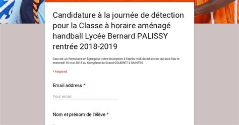 Candidature La Journ E De D Tection Pour La Classe Horaire Am Nag