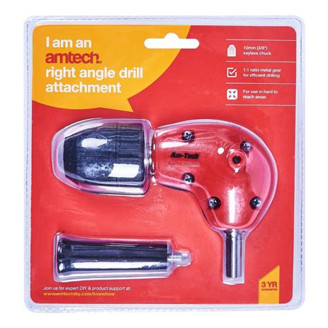 3/8" right angle drill attachment with keyless chuck - Amtech