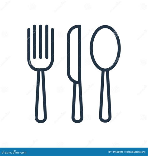 Cutlery Icon Vector Isolated On White Background Cutlery Sign Stock