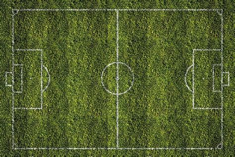 Top View Of Soccer Field Or Football Field Flat Vector Illustration