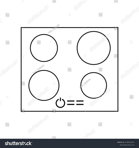 Electric Induction Hob Icon Cooktop Linear Stock Vector Royalty Free