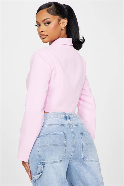 Cassie Cropped Blazer Pink Fashion Nova Jackets And Coats Fashion Nova