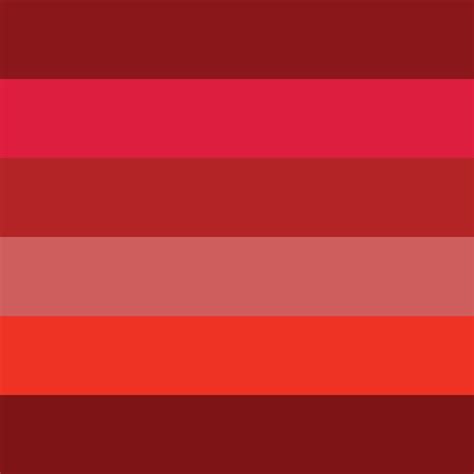 Spectrum of passionate and diverse Red color shades, six different type ...