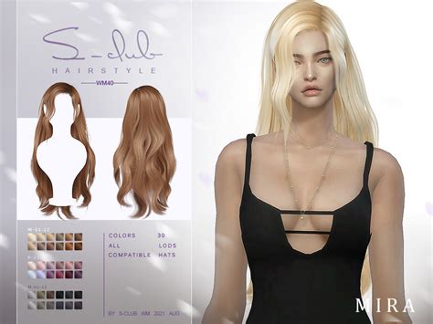 The Sims Resource Long Curly Hairstyle Mira By S Club