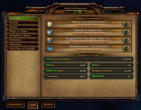 Guild achievements - Wowpedia - Your wiki guide to the World of Warcraft