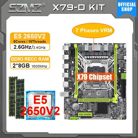 SZMZ X79 Motherboard Set Kit LGA 2011 Processador Xeon E5 2650 V2 Kit