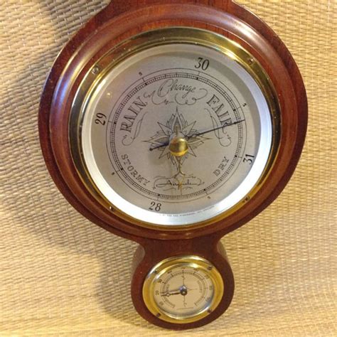 Vintage Mahogany Airguide Weather Instrument Barometer