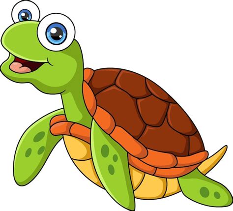 Premium Vector | Cute sea turtle cartoon on white background