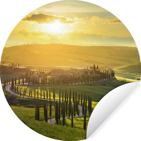 Wallcircle Muurstickers Behangcirkel Toscane Zon Itali