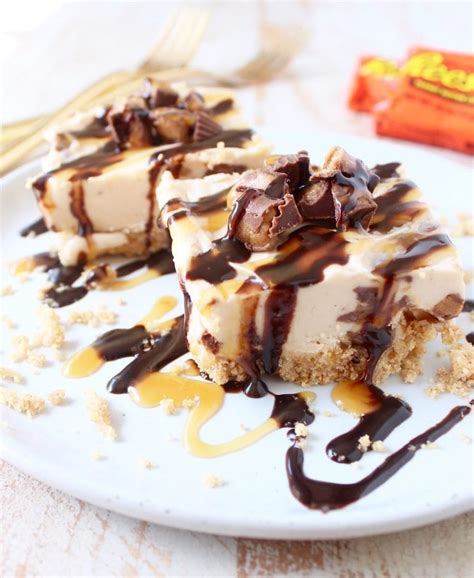 No Bake Cheesecake Bars With Reeses Peanut Butter Cup