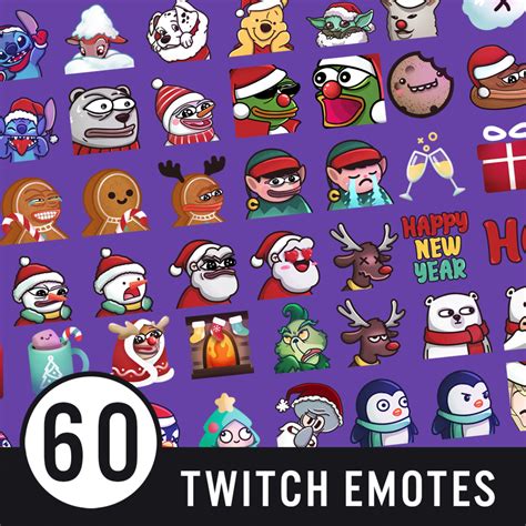 60 Cute Christmas New Year Twitch Emotes Ultimate Pack 07 Emotes