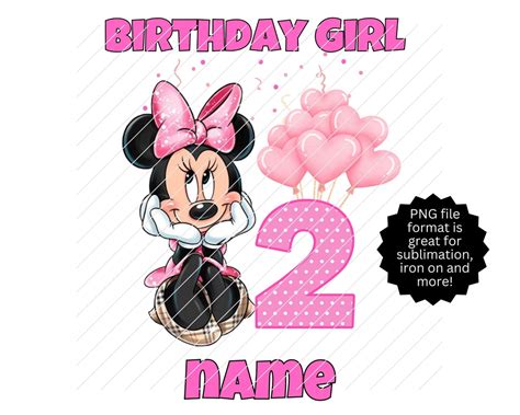 2nd Birthday Minnie Mouse Birthday Png 2nd Birthday Png Etsy