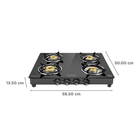 Buy Kutchina Fabio 4b Eco Tempered Glass Top 4 Burner Manual Gas Stove