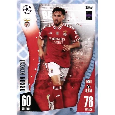 Oferta Trading Card Orkun Kökçü SL Benfica Crystal Topps Match Attax