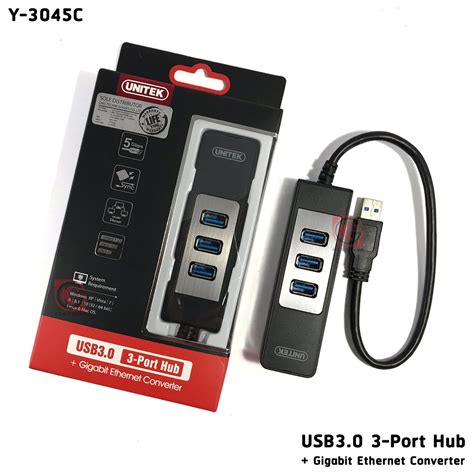 UNITEK USB3 0 3 Port Hub Gigabit Ethernet Converter Y 3045C ประกน 2