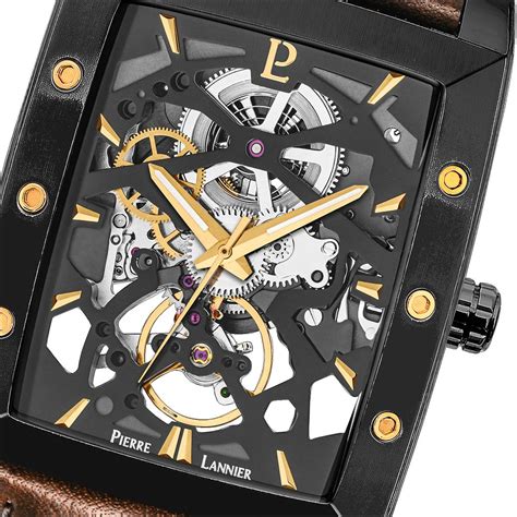 Montre Pierre Lannier Hector Automatique Cuir Marron Malique Fr