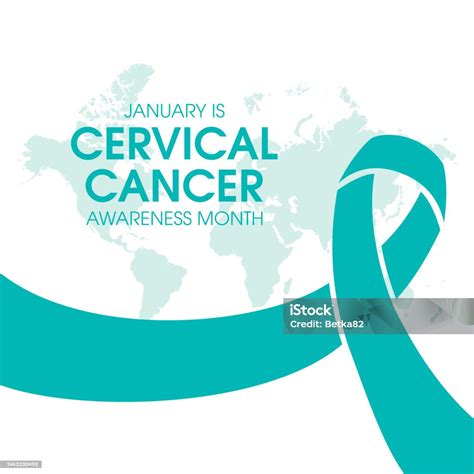 January Is Cervical Cancer Awareness Month Vector Stock Illustration