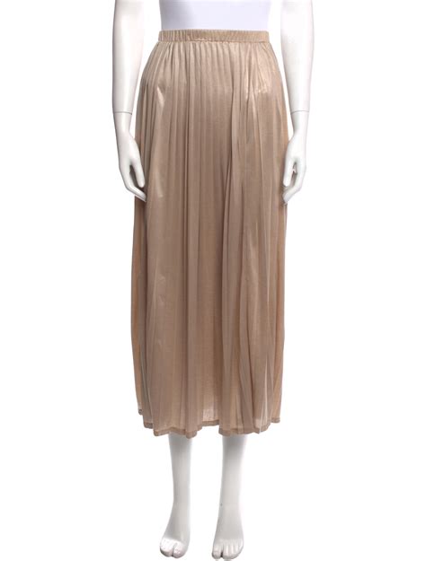 Max Mara Pleated Accents Midi Length Skirt Neutrals Skirts Clothing