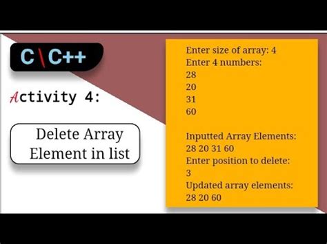 Delete Array Elements From The List TAGALOG C C Deletion YouTube