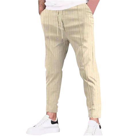 Pedort Mens And Big Mens Slim Knit Pants Mens Casual Loose Fit Straight Legs Stretchy Waist