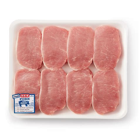 H E B Boneless Center Loin Pork Chops Thick Cut Value Pack Shop Pork At H E B