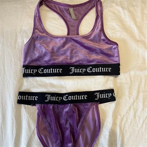 Juicy Couture Lingerie Set Size S Purple Velvet Depop