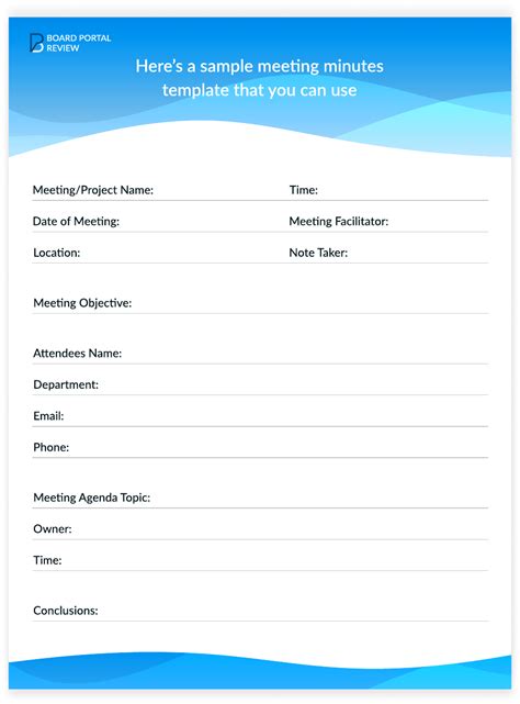 Meeting Minutes Template Download Printable PDF | Templateroller