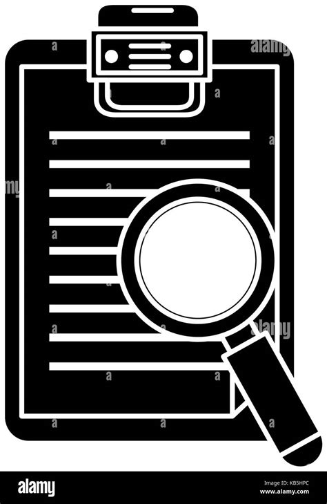 Checklist Clipboard With Magnifying Glass Vector Illustration Design Stock Vector Image And Art